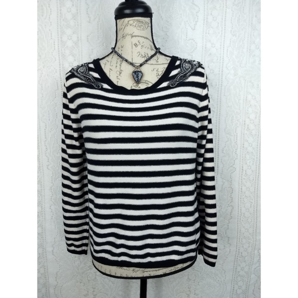 H&M Long Sleeve Striped Sweater Size Small - Picture 1 of 5